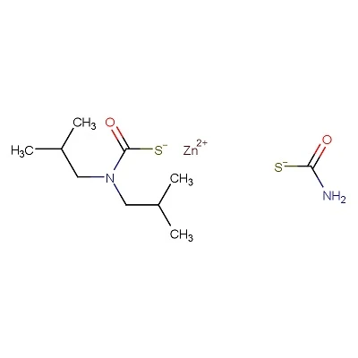 1TON 14324-55-1 ZINC DIETHYLDITHIOCARBAMATE C10H20N2S4Zn